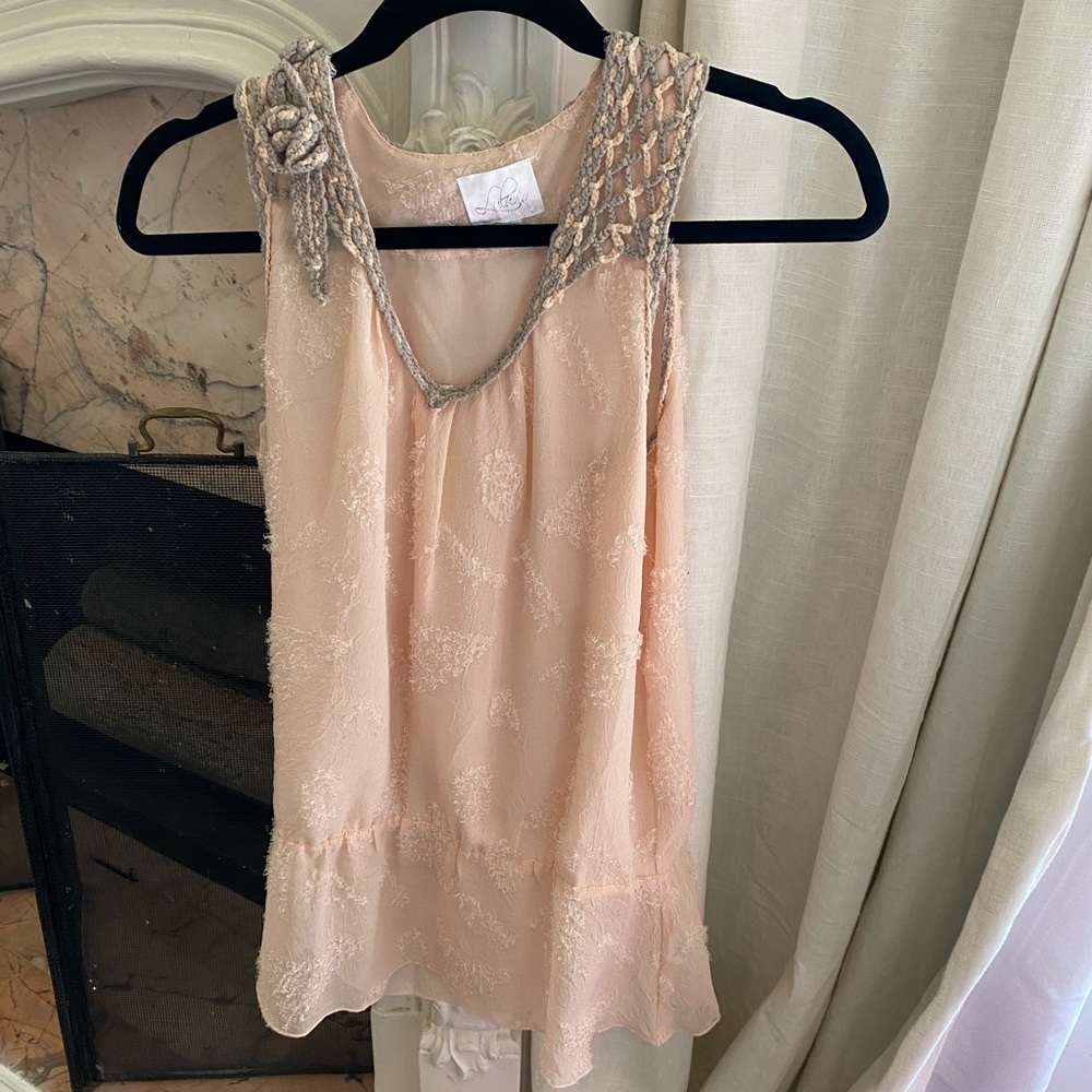 Pink ruffle blouse